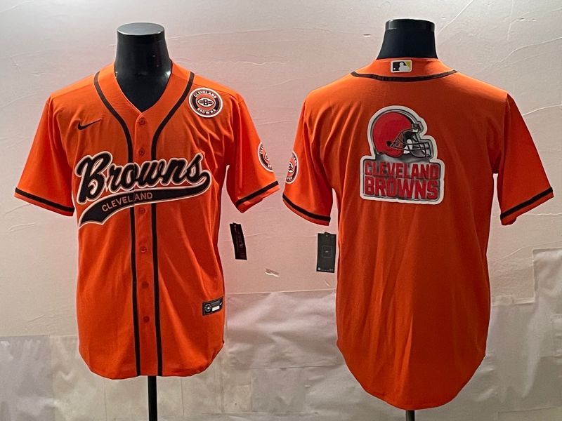 Men 2025 Cleveland Browns Blank Orange Joint Name Nike Limited NFL Jersey style 6